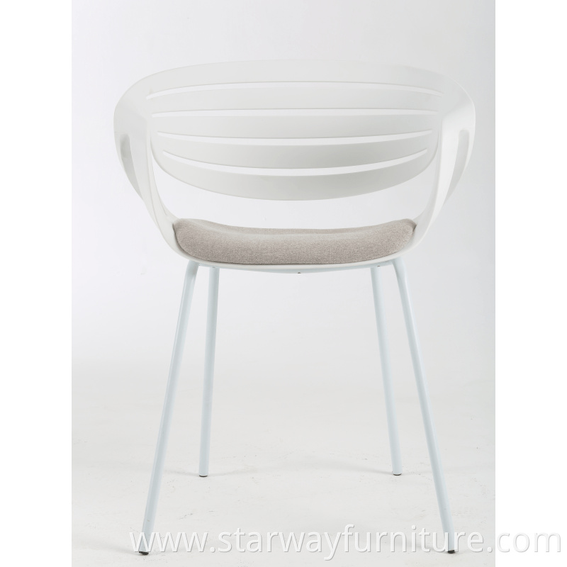 Original Modern White PP Plastic shell Dining Chairs With metal leg for Restaurant